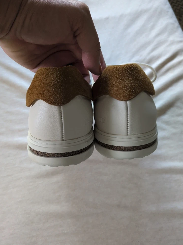 Birkenstock Bend Zapatillas bajas para hombre 12 regulares de cuero blanco visón gamuza Nuevas con etiquetas Foto 3 de 4
