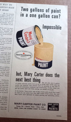 1967 print ad - Mary Carter Paint Company home paints Vintage Advertising Advert