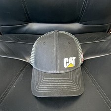 CAT Logo Trucker Hat Gray Mesh Back Adjustabl...