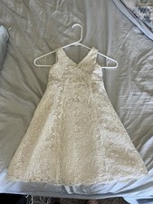 Flower Girl Dress 2T Ivory/champagne David  s Bridal. Lace w sequins and beading