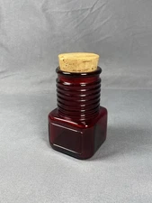 Vintage Wheaton NJ Ruby Red Glass Apothecary Jars with Corks Set of 3