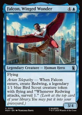MTG Magic MSH Marvel Super Heroes - 1x EN NM 0052 U Falcon, Winged Wonder