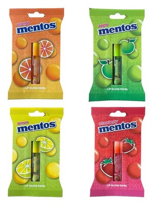 Mentos Lipgloss 4ml fruchtig   Mini Lippenpflege mit Glanz & Duft in 5 Sorten