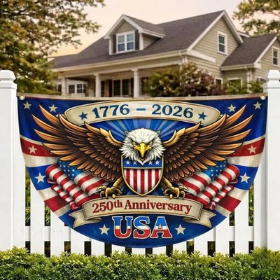 America 250th Years Patriotic Eagle Semicircle Flag