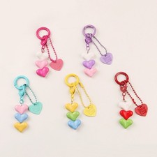 Colorful Keychain Peach Heart Bead Colorful Options Resin Material Casual Outing