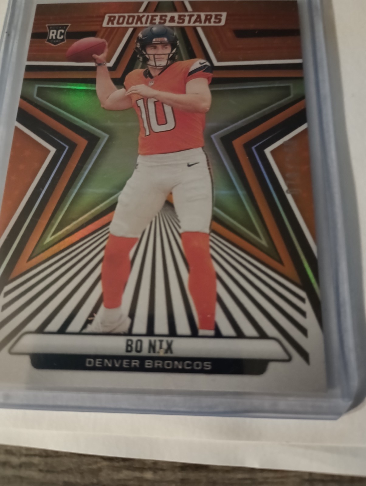 Bo Nix 2024 Panini Rookies & Stars Orange 79/249 # 108