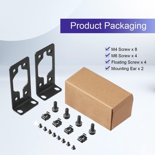Rack Mount Kit 1U Universal Rack Ears for HP/ProCurve/Aruba/OfficeConnect/HPE Sw - Picture 5 of 8