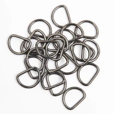36 PCS 1 inch Gun Black Metal D Rings Heavy-duty 3.8mm for Dog Leashes