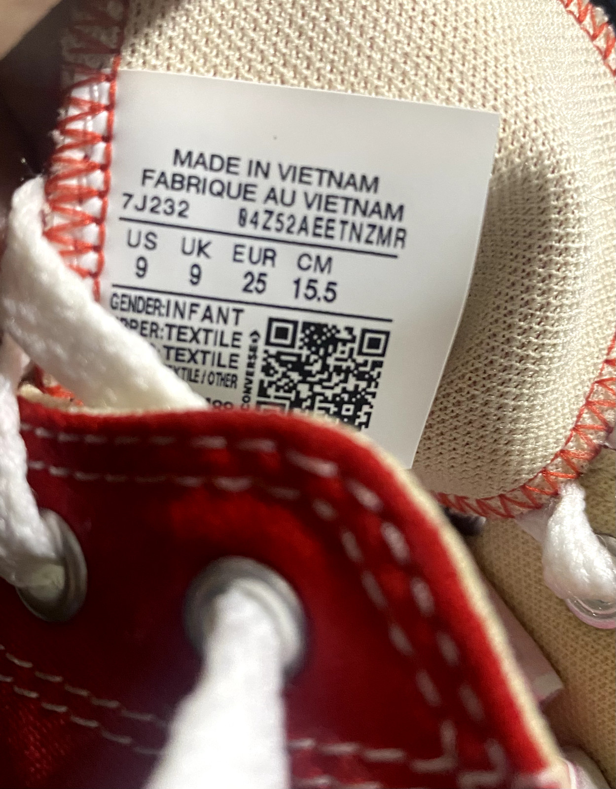 Converse All Star Chuck Taylor Sneakers Red Infant Toddler size 9 thumbnail 3