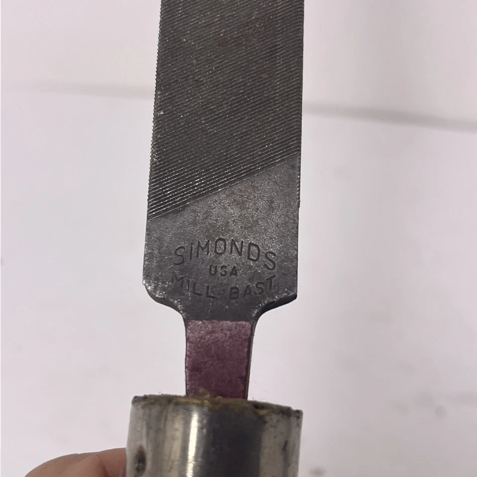 Vintage Simonds 10” Mill Bastard File Red Tang Made in USA With Wood Handle - Image 2 of 4