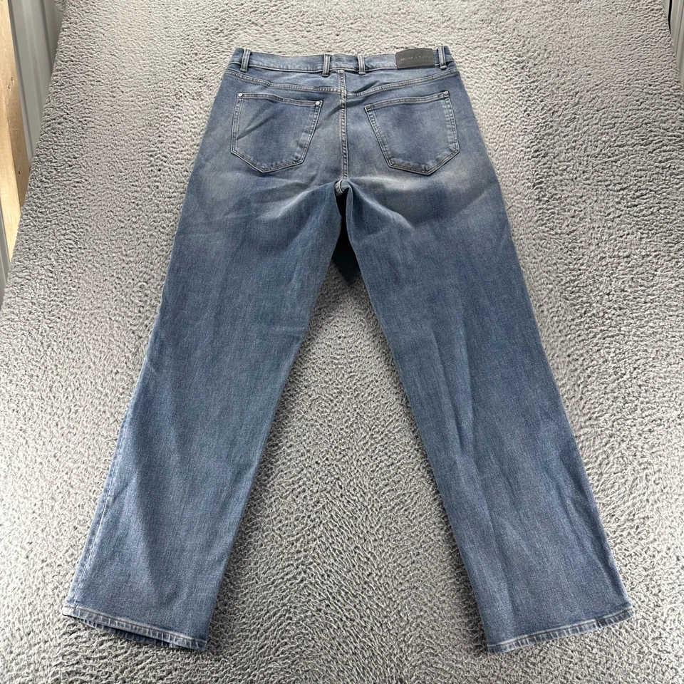 Michael Kors Jeans Mens 34x32 Blue Medium Wash Cotton Stretch Straight Fit - Image 4 of 4