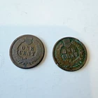 Lot of Two (2) 1865 Indian Head Cent With Environmental Damage