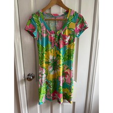 Lilly Pulitzer T-Shirt Dress - Floral Palm Print - Size Small - EUC