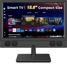 15.6 Inch Small Smart TV - Full HD 1080P Compact Flat Screen Smart Television wi