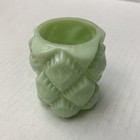 1893 Fostoria Shade & Lamp Toothpick Holder Pineapple Pattern Uranium Glass READ — photo 2