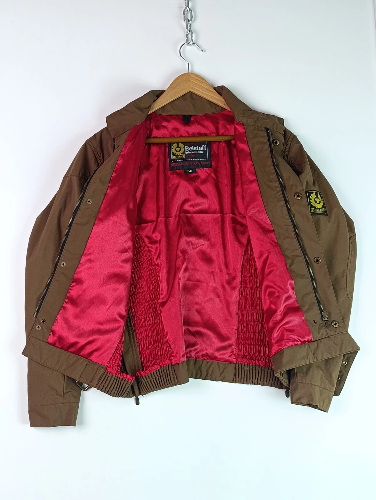 BELSTAFF Tourmaster Trophy Jacket Brown Nylon Biker Motorcycle Men Sz IT 50 M L image 6