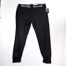 Mens REALTREE Thermal Underwear Long Johns Bottom Black 2XL NWT
