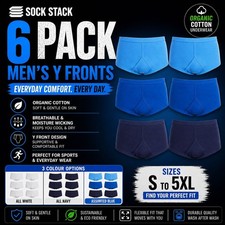 Image of Sock Stack Pack Of 6 Men's 100% Organic Cotton Briefs Underpants Sport Underwear