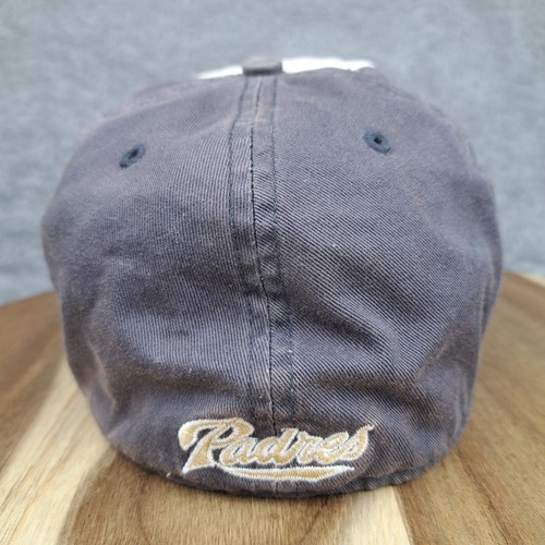 Gorra ajustada grande azul blanco gemelos Enterprise SD Logo MLB de los Padres de San Diego - Imagen 4 de 8