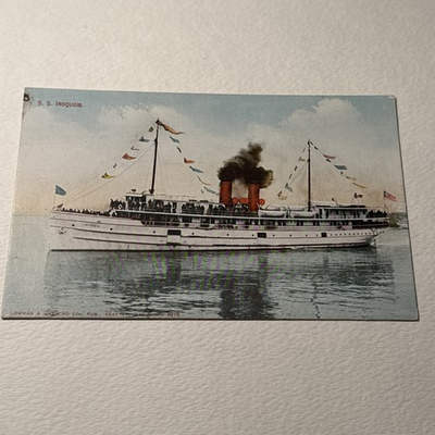 #ad Vintage Postcard Steamship SS Iroquois Steamer Seattle Washington $9.50