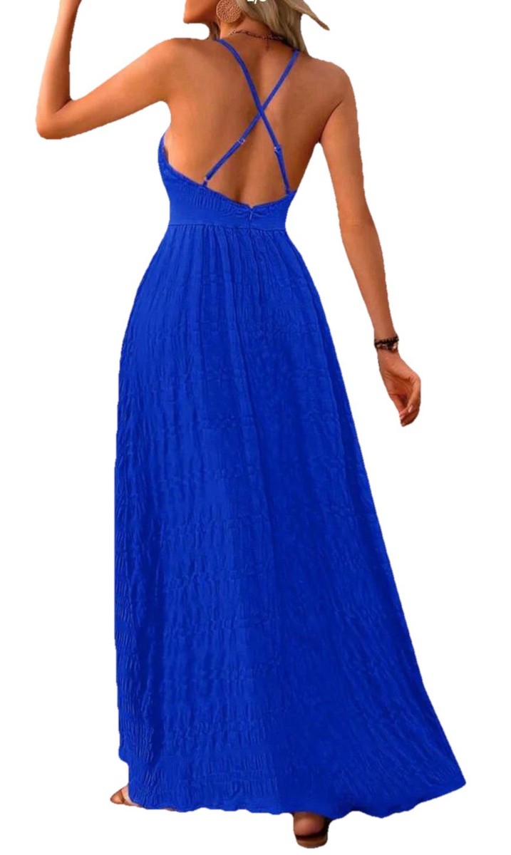amazon ladies beach dresses CUPSHE Summer Dress for Women V Neck Sleeveless Floral Cutout Smocked Ruffled Maxi Formal Dress Blue Floral, XS at Women's Clothing store Color:apricot while the flowy skirt size-5-5 Beach Wedding Dresses White