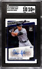 2020 Donruss Optic Aaron Judge Autograph Signature SGC 10 w/10 AUTO