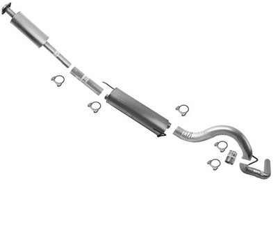 Resonator Pipes Muffler Tail Pipe Fits 15-20 Ford F150 3.5L with 141'' Wheelbase