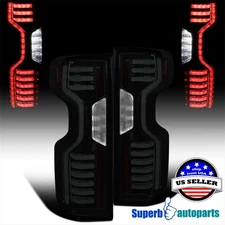 Fit 2019-2022 Chevy Silverado 1500 2500HD LED Tail Light Strip Shiny Black Smoke