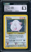 CGC 8.5 NM/MINT+ Carta Pokemon Base Chansey 3/102 Holo 1999