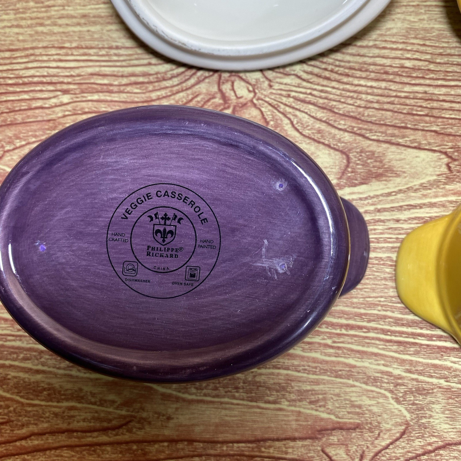 Philippe Richard Vintage Single Serve Ceramic Casserole Dish Eggplant Corn Set