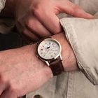 Sekonda Armstrong Moonphase Watch With Brown Leather Strap and Rose Gold Case