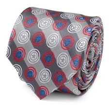 Marvel Captain America Gray Stripe Men's Tie