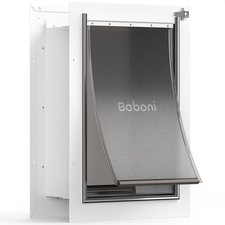 Pet Door for Wall, Steel Frame and Telescoping Tunnel, Aluminum Lock, Double ...