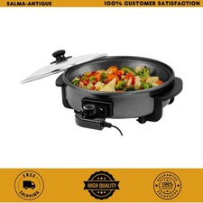 OVENTE 113 Sq In Black Electric Skillet Nonstick Frying Pan Glass Lid SK11112B
