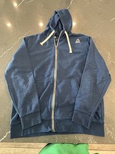 Reebok Men's L Long Sleeve Training Hoodie Sweatshirt Jacket Zip Logo