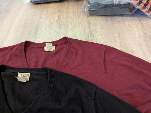 LL Bean Cotton Cashmere V Neck Sweater Mens XXLT Tall Lot Of 2 - Picture 2 of 7