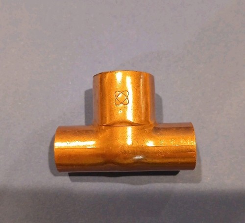 LOT of 10 - Copper Tee 1/2”x 1/2”x 3/4” All Cup Ends