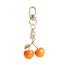 Mini Cherry Keychain Cherry Bag Charm Metal Resin Fruit Purse Charms for Hand...