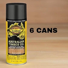 6 Spray Cans 12oz Cabot Australian Timber Oil HONEY TEAK Premium Wood  Aerosol