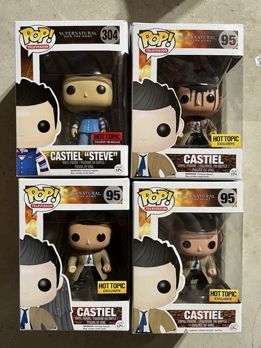 Funko Pop! Vinyl: Supernatural - Castiel Set Of 4. Hot Topic Exclusives