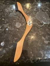 50s Folding Wooden Travel Coat Hanger With Integral Clothes Brush
