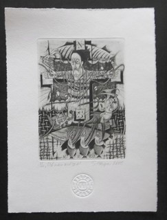 SERGEJ HRAPOV Exlibris alter Mann und See