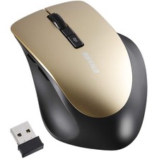 BUFFALO Mouse Wireless Silent 5Button dpi Switching BlueLED Champagne Gold