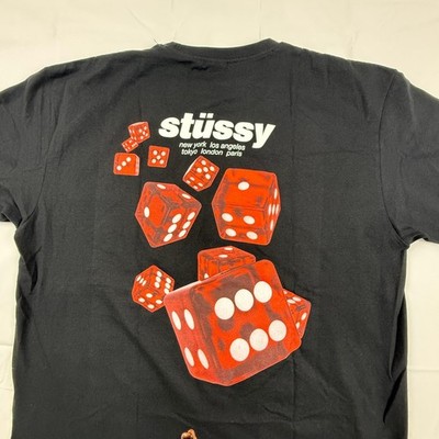 Stussy Dice Graphic T-Shirt Mens XXL Black Short Sleeve Crew Neck
