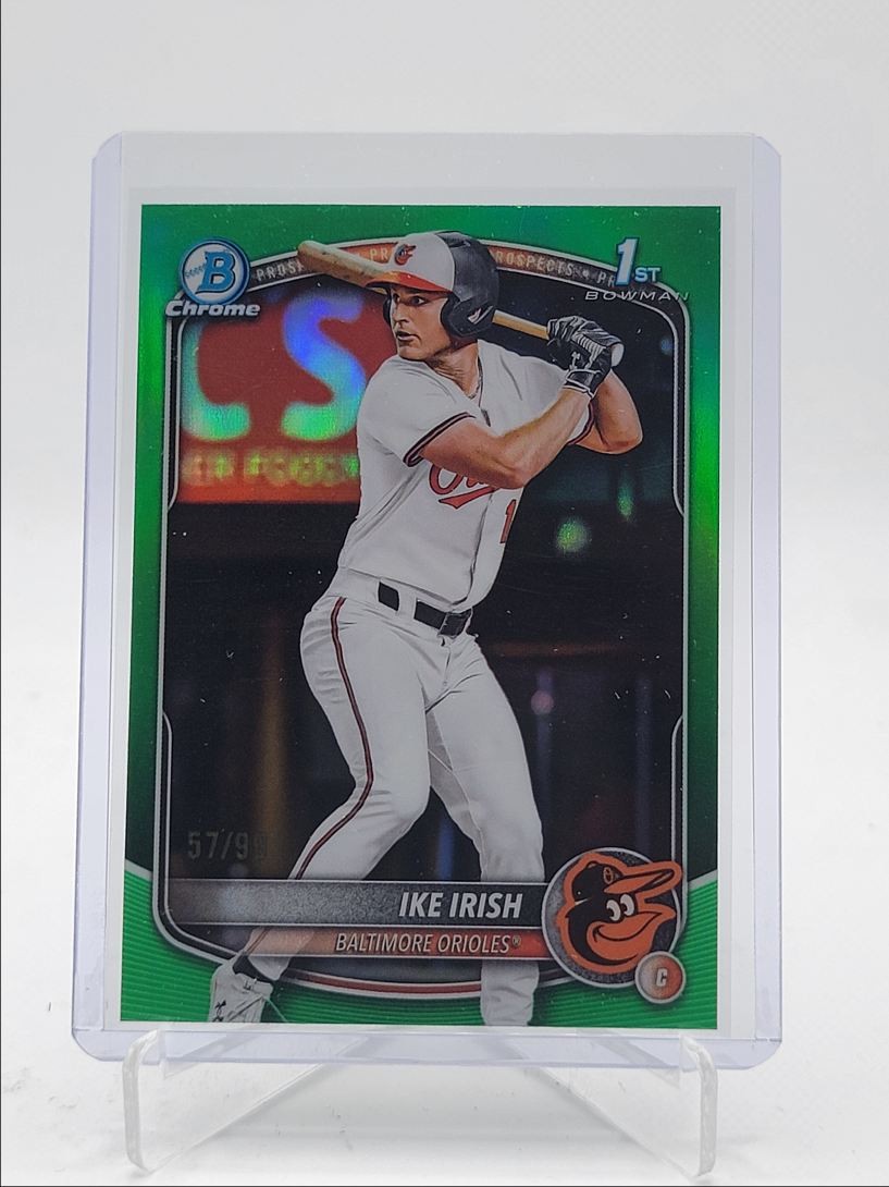 IKE IRISH 2025 BOWMAN CHROME DRAFT 1ST GREEN REFRACTOR /99 Q3967