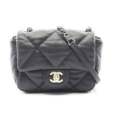 Chanel Lambskin Matelasse Shoulder Bag Women Black One Size 679185