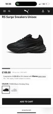 Puma RS Surge Unisex in Triple Black All Sizes Limited Stock