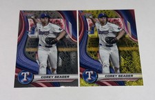 2024 Bowman’s Best Corey Seager Lot of 2 Yellow Refractor 11/75 and Base no. 67