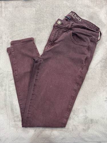 American Eagle Outfitters Super Stretch X Jegging Maroon Size 10 Regular