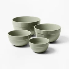 4pc Stoneware Mixing Bowl Set Sage Green - Figmint